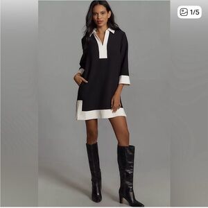 English Factory Monochrome Collared Dress
